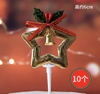 Set 10 nơ gắn ngôi sao vàng Noel.
