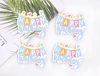 Set 8 cây cắm HPBD giấy gắn tim sao nhỏ -XANH.