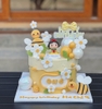 Que cắm HPBD - gắn nơ vải -VÀNG.