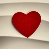 Set 5 trái tim đỏ in dập nổi chữ LOVE YOU.