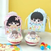 Set 5 hộp giấy chữ nhật có quai xách kèm hộp cầu nhựa -mẫu BÉ TRAI clever boy.