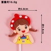 Tượng nhựa dẻo- em bé GÁI áo vàng tết tóc 2 bên đội mũ hình nấm