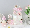 Combo 2 set giấy-em bé bale hồng ép nhũ đẹp.