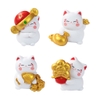 Set 4 mèo thần tài nhựa cứng