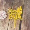 Set 10 mica HPBD PAPA gắn chai rượu-màu vàng.
