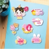Combo 10 set giấy em bé đội mũ cầm số 10 -BÉ GÁI.