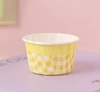 Set 50 cốc cupcake caro - VÀNG.