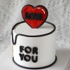 Set cắm xốp-trái tim đỏ chữ love for you đen.