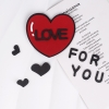 Set cắm xốp-trái tim đỏ chữ love for you đen.