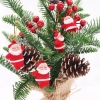 Set 6 tượng ông già noel vải -màu đỏ (kt 5cm).