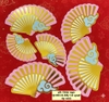 Combo 12 quạt giấy màu hồng vàng (ép nhũ).