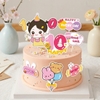 Combo 10 set giấy em bé đội mũ cầm số 10 -BÉ GÁI.