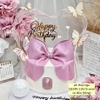 Dải ruybang có kèm đèn -HỒNG (KT 5.5cm x 85cm).