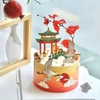 Combo 2 set giấy TẾT- chim hạc, hoa đào đỏ.
