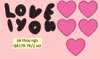 Combo 2 set giấy chữ I love you đen và trái tim hồng.