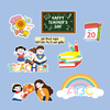 Combo 2 set giấy 20-11: Cô giáo và học sinh (mẫu 10-có cầu vồng ABC)Q9120.