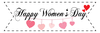 Set  60 thẻ trắng kèm que cắm- Happy Women's day chữ mảnh và dây trái tim đỏ.