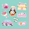 Combo 2 set giấy-Mẹ áo vàng và ô tô hồng.