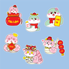 Combo 2 set giấy TẾT - rắn xanh hồng mix mầu (6 thẻ/set).