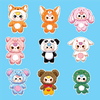 Combo 18 thẻ cắm giấy Baby three mix mẫu9814.