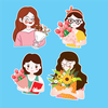 Set 40 thẻ giấy -CÔ GIÁO mix 4 mẫu (ôm hoa).