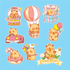 Combo 2 set giấy - capybara khinh khí cầu, hộp quà.9917
