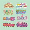 Set 40 chữ HPBD giấy sắc màu mix mẫu.