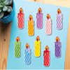 Set 100 cây cắm nến giấy mix sắc màu.