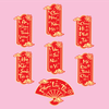 Combo 2 set giấy tết -quạt và câu đối.