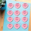 Set 60 thẻ giấy - Happy Valentine's day trái tim nơ màu hồng (kt 5cm).