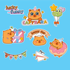 Combo 2 set giấy - capybara hộp quà và chữ lucky funny.