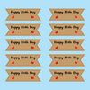 Set 60 bảng giấy-HPBD màu nâu2298.