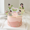10 set giấy Women's day -  cô gái tết tóc màu xanh lá CT.