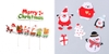Combo 2 set giấy (1 set gồm ông già noel-chim cánh cụt và đoàn tàu dài)6723.