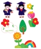 Combo 2 set giấy 2 em bé cử nhân và hoa.