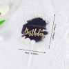 Chữ HPBD mica đính hoa-ĐEN.