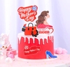 Combo 2 set giấy Happy mother day mẹ áo đỏ.