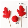 Set cắm Noel vải 3 chi tiết (sừng nai đỏ và cục bông) (MẪU 1).