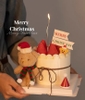 Gấu bông màu nâu gồm cả mũ và khăn (kt 7x 16cm).