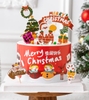 Set 10 thành bánh giấy chủ đề NOEL -màu đỏ (họa tiết ông già noel - cây thông-chim cánh cụt-hộp quà) 10cmx55cm..