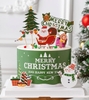 Set 10 thành bánh giấy chủ đề NOEL -màu xanh lá (ông già noel cầm hộp quà)10cmx55cm.