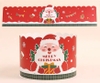 Set 10 thành bánh giấy chủ đề NOEL -màu đỏ (họa tiết ông bà noel và chiếc tất)10cmx55cm..