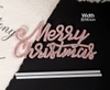Set 5 cây cắm Merry christmast (chữ gắn hạt màu HỒNG).