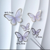 Set 5 bướm giấy ép nhũ đẹp -TÍM.