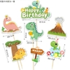 Combo 2 set giấy- khủng long xanh hồng, núi lửa, trứng khủng long.