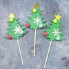 set 3 cây thông noel có gắn bông sắc màu.