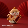 Tượng silicon 3D-rắn vàng cầm  bảng đỏ hình chữ nhật.