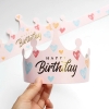 Set 10 mũ sinh nhật hình vương miện-HỒNG có hình trái tim mix màu.
