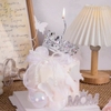 Vương miện BẠC đính đá SẮC MÀU (đk 8.2cm x cao 4.5cm).