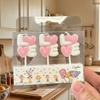 Vỉ 3 nến LOVE 2 tầng -MÀU TRẮNG MIX HỒNG.